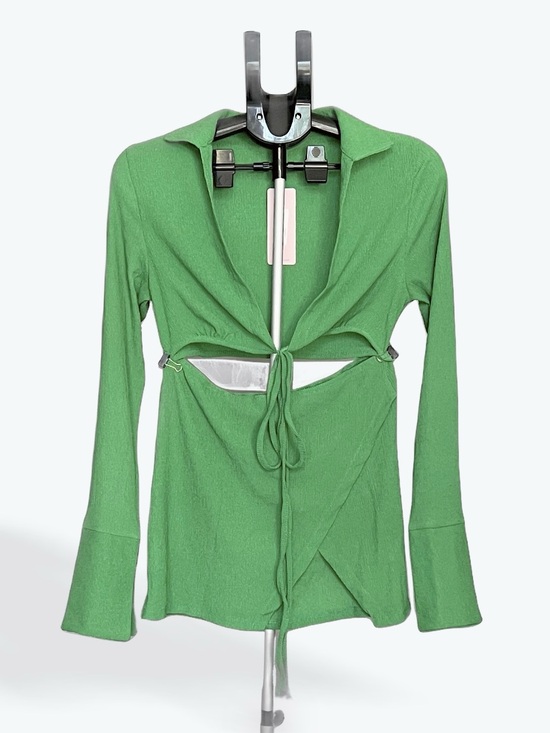 Micas Dresses & Skirts - Green Tie-Front Top Mini Skirt Set
